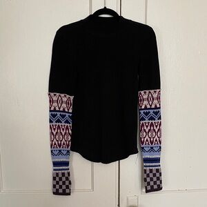 Free People Black Long Sleeve Top